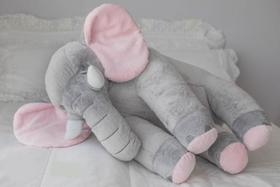 Almofada Elefante Pelúcia Para Bebe 90Cm Travesseiro Antialérgico Varias Cores