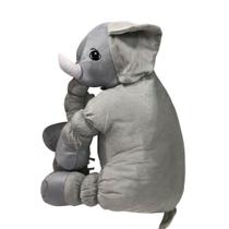 Almofada Elefante Pelúcia Travesseiro Para Bebê Dormir Cinza 62cm - Babys Fraldas