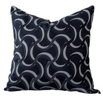 Almofada em Jacquard Curvas Preto e Cinza Quadrada