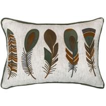 Almofada Em Linho Cru Pena Verde 35X52cm - Decortextil