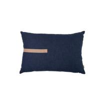 Almofada em Linho Misto Retangular com Alça em Couro