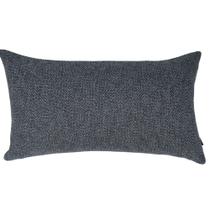 Almofada em Linho Tramado Azul Marinho & Cinza Retangular Almofada em Linho Tramado Azul Marinho & Cinza Retangular