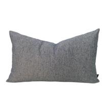 Almofada em Linho Tramado Azul & Offwhite Retangular