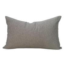 Almofada em Linho Tramado Cinza & Offwhite Retangular