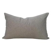 Almofada em Linho Tramado Cinza & Offwhite Retangular