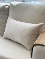 Almofada em Linho Tramado Offwhite Retangular