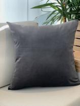 Almofada em Veludo Cinza Quadrada Almofada em Veludo Cinza Quadrada