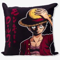 Almofada em Veludo One Piece To Be Continued 40x40cm Zona Criativa Geek Otaku Presente Decoração