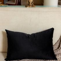 Almofada em Veludo Preto Retangular Almofada em Veludo Preto Retangular