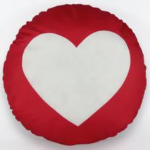 Almofada emoji estampado 34x34 cm com zíper coração vermelho