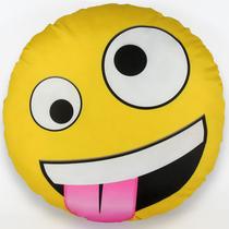 Almofada emoji estampado 34x34 cm com zíper doidinho