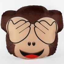 Almofada emoji estampado 34x34 cm com zíper macaco cego