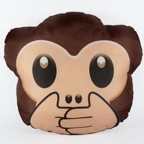 Almofada emoji estampado 34x34 cm com zíper macaco mudo
