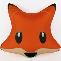 Almofada emoji estampado 34x34 cm com zíper raposinha