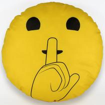 Almofada emoji estampado 34x34 cm com zíper silêncio