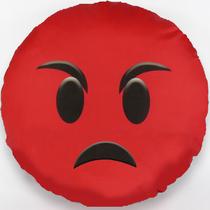 Almofada emoji estampado 34x34cm com zíper - bravo vermelho