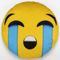 Almofada emoji estampado 34x34cm com zíper chorando