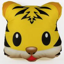 Almofada emoji estampado 34x34cm com zíper tigre