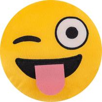 Almofada Emoji Pelúcia 28cm pistcando e mostrndo a lingua