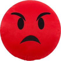 Almofada Emoji Pelúcia 45cm bravo vermelho - Vitor Bordados