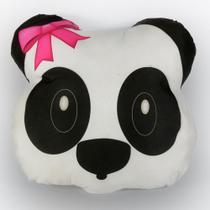 Almofada Emoji Sublimada 34cm panda menina com laço