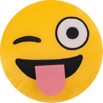 Almofada emoji whatsapp 28x28cm com zíper bordado linguinha