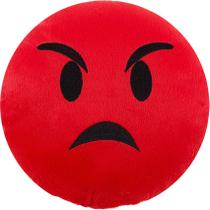 Almofada emoji whatsapp 28x28cm com zíper bordado nervoso vermelho - VITOR BORDADOS