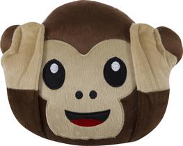 Almofada emoji whatsapp 28x28cm com zíper macaco surdo