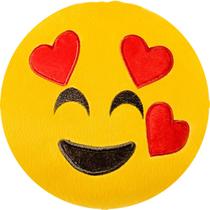 Almofada emoji whatsapp 28x28cm com zíper três corações - VITOR BORDADOS