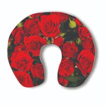 Almofada Encosto de Pescoço P/ Viagens Rosas Vermelha - Criative Gifts