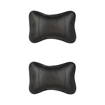 Almofada Ergonômica Universal Para Carro Em Couro PU Com Suporte De Fibra Para Cabeça E Pescoço,