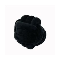 Almofada Escandinava Decorativa Nó Redonda Preta 20 cm