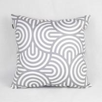 Almofada Esmeralda Cinza Circular Branco - CortBrás