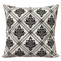 Almofada Estampada Damask 40x40cm Preto