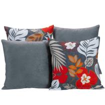 Almofada Estampada Jacquard Decorativas com Ziper 4 unidades