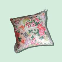 Almofada Estampada Jardim Florido 40x40, em espuma de Flocos em Poliéster - Rose Cortinas