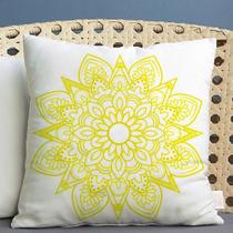 Almofada Estampada Mandala 40x40cm Indira Amarelo Almofada Estampada Mandala 40x40cm Indira Amarelo