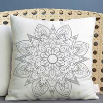 Almofada Estampada Mandala 40x40cm Indira Cinza