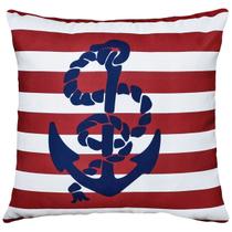 Almofada Estampada Náutica Peixes Timão Âncora Sarja 45x45