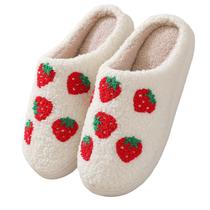 Almofada felpuda de pelúcia Slippers V OPXIN Strawberry para mulheres e homens