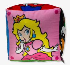 Almofada Fibra Formato Cubo Mario Brothers licenciada Desenho do Tecido:Estampado Almofada Fibra Formato Cubo Mario Brothers licenciada Desenho do Tecido:Estampado