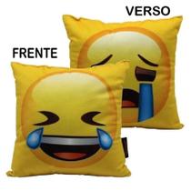 Almofada Fibra Veludo 25x25cm Emoji Chorando De Rir Almofada Fibra Veludo 25x25cm Emoji Chorando De Rir