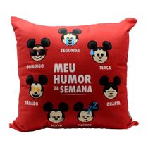 Almofada Fibra Veludo 40 x 40 cm Mickey Humor da Semana
