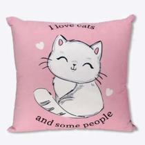 Almofada fibra veludo 40x40cm i love cats - ZONA CRIATIVA Almofada fibra veludo 40x40cm i love cats - ZONA CRIATIVA