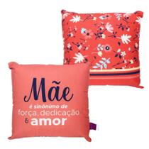 Almofada Fibra Veludo 40x40cm Mae Sinonimo De Forca Dedicacao E Amor Almofada Fibra Veludo 40x40cm Mae Sinonimo De Forca Dedicacao E Amor