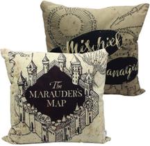 Almofada Fibra Veludo 40x40cm Mapa do Maroto Harry Potter - Zona Criativa