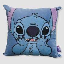 Almofada Fibra Veludo Disney Stitch E Flores 40 X 40cm Almofada Fibra Veludo Disney Stitch E Flores 40 X 40cm