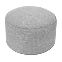 Almofada Focket Round Tatami Tecida à Mão em Linho Lavável Cinza
