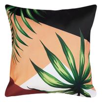 Almofada Folhagens Coloridas Verde/Laranja/Bordô Sarja 45x45 Almofada Folhagens Coloridas Verde/Laranja/Bordô Sarja 45x45