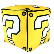 Almofada Formato de Cubo Ícone do Mário Bros Almofada Formato de Cubo Ícone do Mário Bros